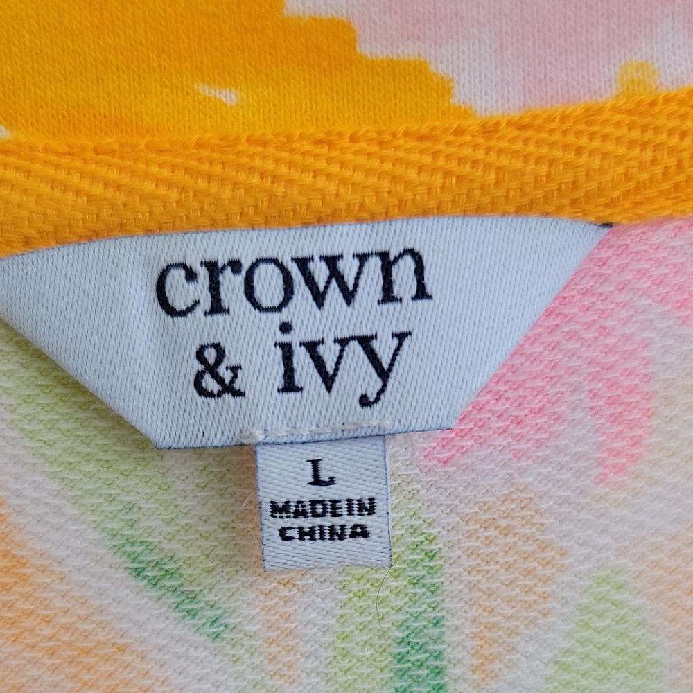 Crown & Ivy Summer Comfy Floral Yellow and Pink Dress Cute - Picture 2 of 7